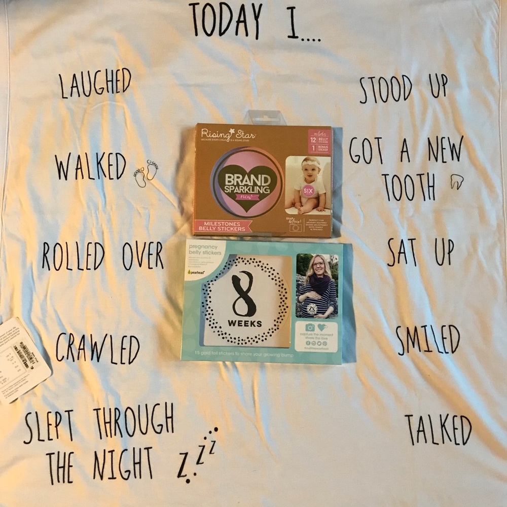 Baby blanket and milestone stickers